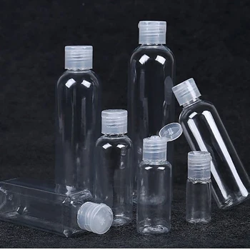 Прозрачные бутылки многоразового использования, откидная крышка для путешествий, Пустой контейнер, Косметические бутылки для лосьона, шампуня, кондиционера 5 мл-250 мл