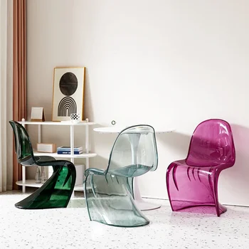 Прозрачный стул, пластиковый хрустальный стул, утолщенный стул для домашнего обеденного стола
