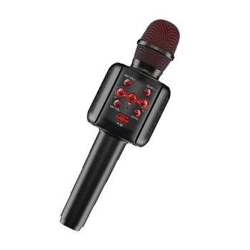 Производитель USB конденсаторный беспроводной микрофон Портативный 858 Динамик HiFi мощностью 5 Вт Караоке-микрофон со светодиодной подсветкой