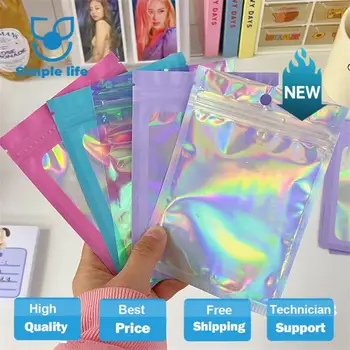 Радужные сумки с застежкой-молнией Косметический пластик Лазерная Голографическая сумка для хранения макияжа Сумки на молнии с голограммой Подарочная упаковка