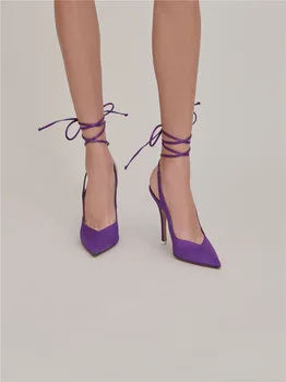 Разноцветные туфли на высоком каблуке Элегантные тканевые свадебные туфли-лодочки с откидным верхом С острым носком, сексуальные женские туфли на высоком каблуке