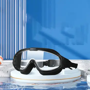 Регулируемые модные Плоские легкие противотуманные силиконовые очки для плавания в большой оправе, очки для дайвинга, очки для плавания, Очки для плавания