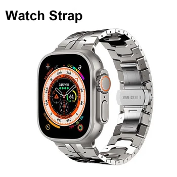 Ремешок из нержавеющей Стали для Apple Watch Ultra 2 49 мм 7 8 9 45 мм 44 мм Мужской Металлический Браслет iWatch Band 6 5 4 SE 3 42 мм 41 мм 40 мм