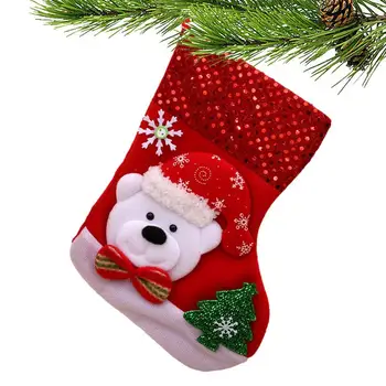 Рождественские носки, украшенные чулками размером 10х7 дюймов на Рождество с 3D рисунком, чулки для большой семьи, моющиеся Рождественские чулки