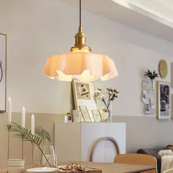 Роскошная люстра Nordic Light в стиле ретро, латунная стеклянная лампа, спальня, гостиная, ресторан, лампы для кабинета, кафе в отеле, светодиодный светильник