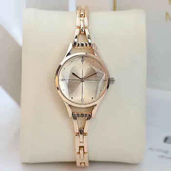 Роскошные женские часы-браслет, элегантные женские наручные часы из розового золота, простой модный женский кварц Relogio Feminino