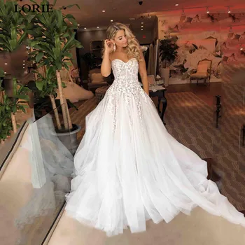 Свадебное платье принцессы ЛОРИ с аппликацией в виде сердечка и цветов, Свадебное платье в стиле Бохо Трапециевидной формы, Vestidos de novia, платье невесты