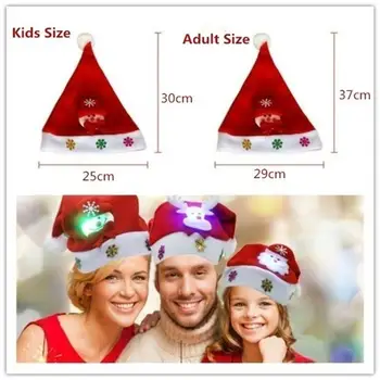 Светодиодные Рождественские шляпы для взрослых, 3 стиля, все 150 штук