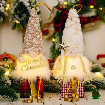 Светящийся рождественский гном, безликая кукла, Веселые Рождественские украшения для дома, с Новым 2024 годом, Рождественские подарки Navidad
