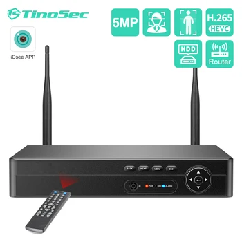 Сетевой видеомагнитофон TinoSec WiFi H.265 8-канальная камера безопасности NVR Беспроводная сеть видеонаблюдения Рекордер жесткого диска для Onvif