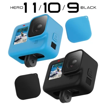 Силиконовый Защитный Чехол для GoPro Hero 11 10 9 Черный Рукавный Корпус Рамка Корпуса с Ремешком Аксессуар Для Go pro 11 10 9 Case