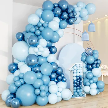 Синие воздушные шары, гирлянда, арка, декор для вечеринки по случаю Дня рождения, Принадлежности для вечеринки по случаю Дня рождения для мальчиков, декор для детского душа, Латексный баллон