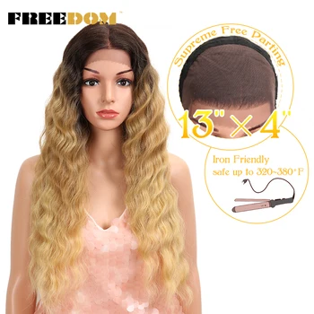 Синтетический парик на кружеве без пробора, 28-дюймовый Светлый парик Омбре для чернокожих женщин, модный парик из американских волос Fantezi