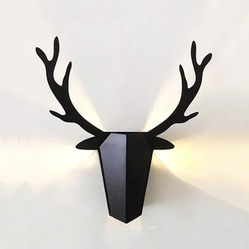Скандинавский креативный настенный светильник с оленьими рогами, Прикроватная тумбочка для гостиной, Светодиодное освещение для прохода, прихожая, фойе, Домашний декор, Настенные светильники 6pa