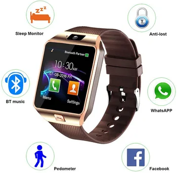 Смарт-часы DZ09 Поддержка смарт-часов TF SIM-камера Мужские женские спортивные наручные часы с поддержкой Bluetooth для Samsung Huawei Xiaomi