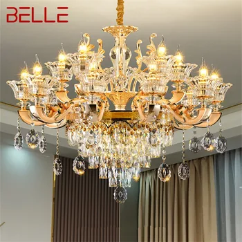 Современные люстры BELLE, золотая роскошная светодиодная хрустальная свеча, подвесные светильники для дома, гостиной, спальни
