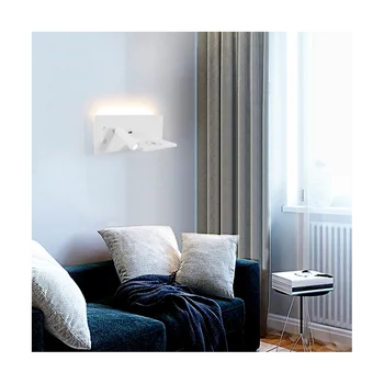 Современный настенный светильник-бра Домашний Декор Прикроватный светодиодный точечный светильник Внутреннее освещение Гостиной Беспроводная зарядка Слева B