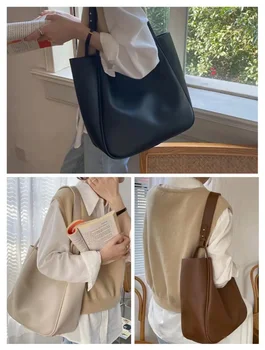 Сумка большой емкости для женщин, новая модная ретро-сумка для работы и поездок на работу, нишевая сумка на одно плечо подмышкой, универсальная