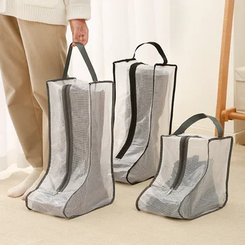 Сумка для хранения ботинок Водонепроницаемая Пылезащитная Прозрачная сумка для защиты обуви на высоком каблуке Дорожная сумка на молнии Органайзер для хранения