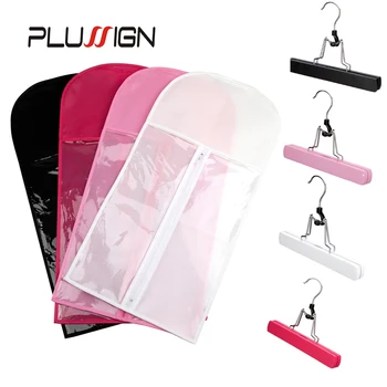 Сумка для хранения париков Plussign С вешалкой, модные розовые сумки для париков, шиньоны, пучки волос, Органайзер, Вешалка, сумка для защиты от пыли, сумка для волос