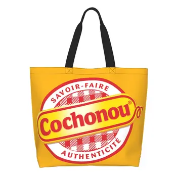 Сумки для покупок из бакалеи Pig Cochonou с модной печатью, холщовые сумки для покупок, сумки через плечо, портативная сумка большой емкости