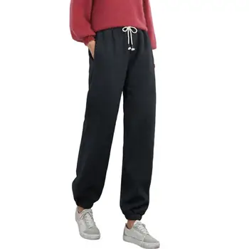 Теплые женские брюки, уютные зимние спортивные брюки, плюшевые теплые стильные спортивные брюки для женщин с окаймлением по щиколотку.
