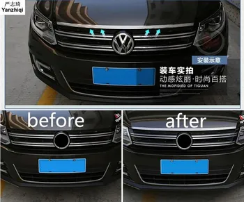 Украшение передней крышки из нержавеющей стали яркая планка, накладка на крышку, аксессуары Для Volkswagen VW Tiguan MK1 2007-2017