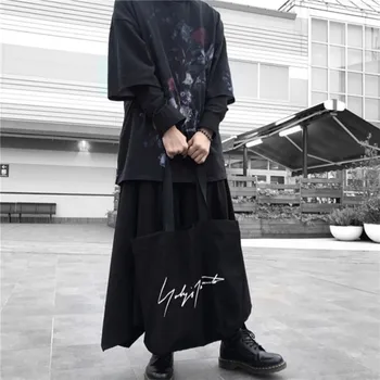 Фирменная холщовая сумка-тоут Yohji Yamamoto, сумка через плечо, хлопковая сумка для покупок, модный бренд для мужчин и женщин