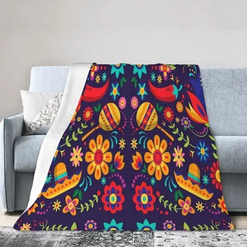 Фланелевое одеяло Otomi Embroidery1 Одеяла Мягкие постельные принадлежности Теплое плюшевое одеяло для кровати гостиной Пикника Путешествия домашнего дивана