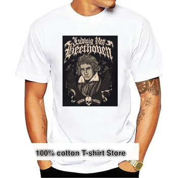 Футболка Death Metal Beethoven Дешевая мужская одежда Хлопчатобумажные мужские рубашки большого размера с коротким рукавом на заказ