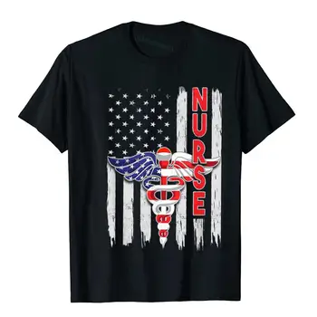 Футболка с флагом гордой медсестры США Для женщин, футболка с надписью Girls Love Nursing Day, футболка с новейшим принтом на хлопке, мужские футболки Cosie