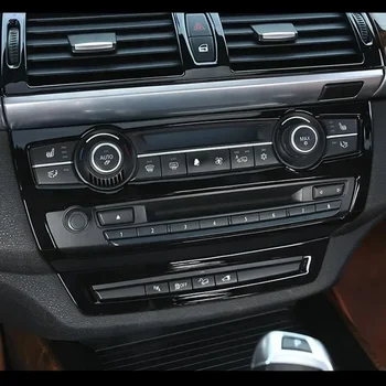 Черная Центральная Консоль Кондиционер Объем CD Рамка Декоративная Накладка Для BMW X5 E70 X6 E71 2008-2014 Нержавеющая Сталь