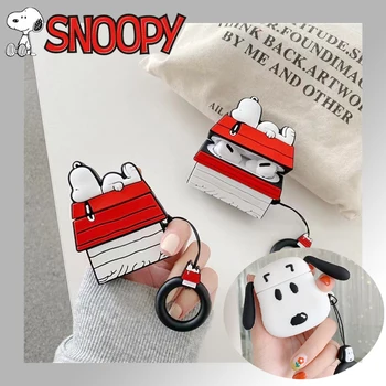 Чехол Snoopy Airpods для Airpods Pro 3 2 1 Мультяшный силиконовый противоударный чехол для беспроводной Bluetooth-гарнитуры Cute Kawaii Защитный чехол