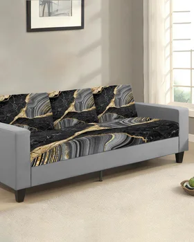 Чехол для подушки сиденья дивана с текстурой черного мрамора, защитный чехол для мебели, эластичный чехол для дивана, эластичные чехлы для диванов