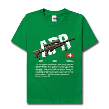 Швейцария BT APR Снайперская винтовка Guns fan printing Футболка с коротким рукавом мужская shootout game jedi CSGO Футболки с коротким рукавом уличная одежда