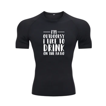 Я любитель активного отдыха, Мне Нравится Пить Во внутреннем Дворике, Забавная футболка Для питья, Индивидуальные Футболки, Модная Хлопковая Мужская футболка