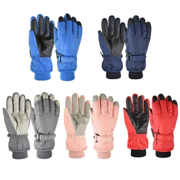 Q81A Детские лыжные велосипедные перчатки Толстые теплые варежки Водонепроницаемые Ветрозащитные перчатки для занятий спортом на открытом воздухе для детей Девочек мальчиков